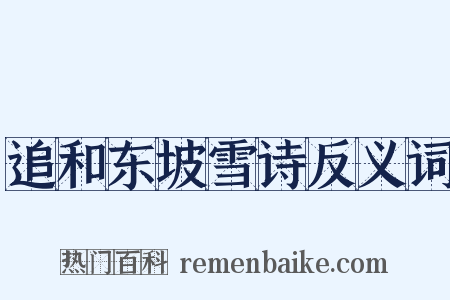 追和东坡雪诗反义词是什么意思的图片